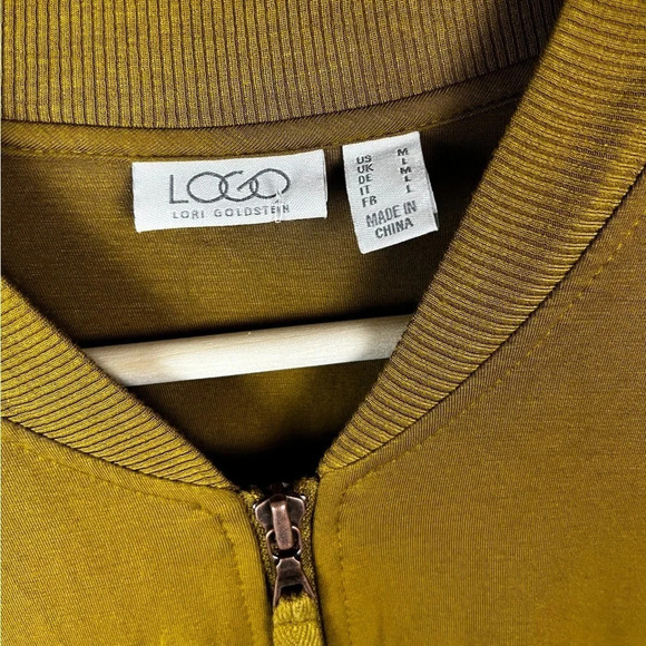 LOGO by Lori Goldstein • Rayon 230 Bomber Cardigan w/ Rib Detail - Picture 3 of 6